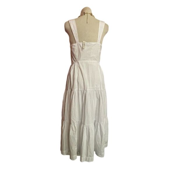 Madewell Tiered White Boho Midi Dress Size 6 - Picture 5 of 12